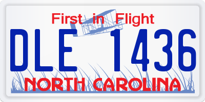 NC license plate DLE1436