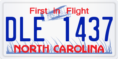 NC license plate DLE1437