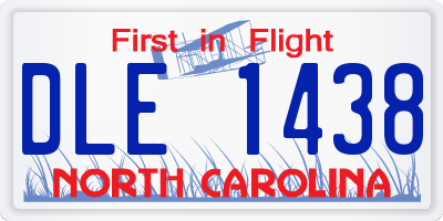 NC license plate DLE1438