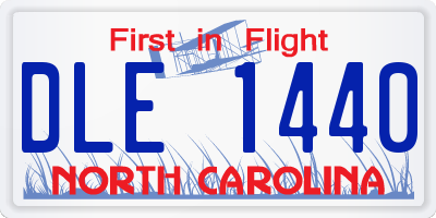 NC license plate DLE1440
