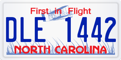 NC license plate DLE1442