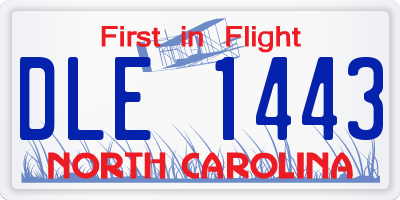 NC license plate DLE1443