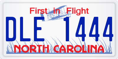 NC license plate DLE1444