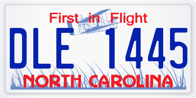 NC license plate DLE1445