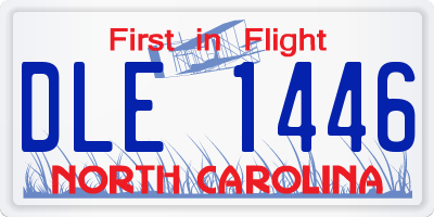 NC license plate DLE1446