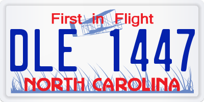 NC license plate DLE1447