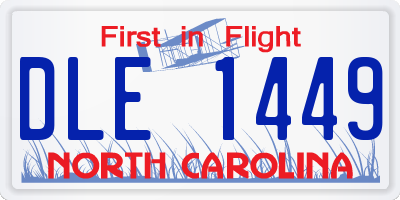 NC license plate DLE1449
