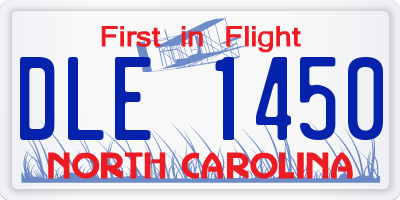 NC license plate DLE1450