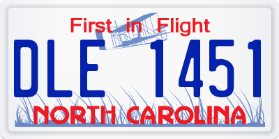 NC license plate DLE1451