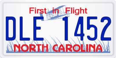 NC license plate DLE1452