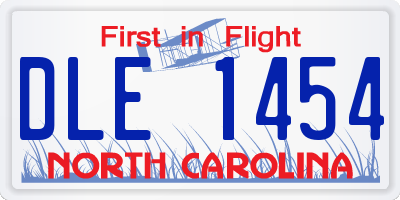 NC license plate DLE1454