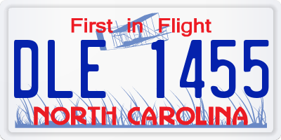 NC license plate DLE1455