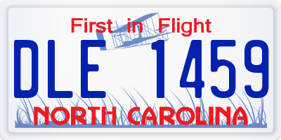 NC license plate DLE1459