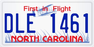 NC license plate DLE1461