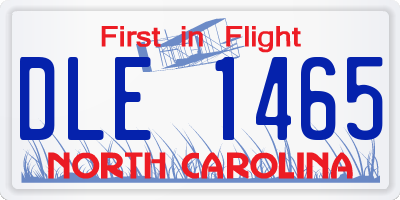 NC license plate DLE1465