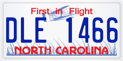 NC license plate DLE1466