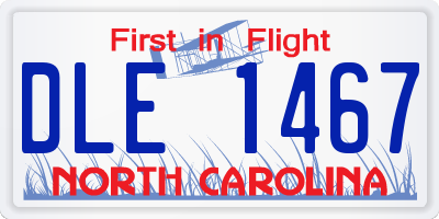 NC license plate DLE1467