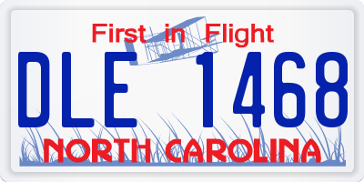 NC license plate DLE1468