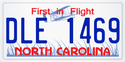 NC license plate DLE1469