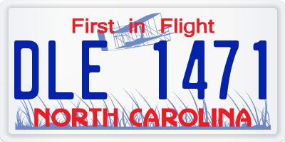 NC license plate DLE1471