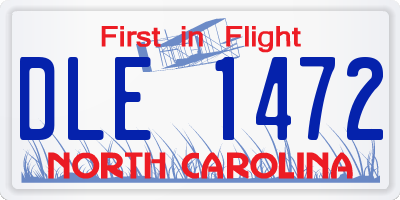NC license plate DLE1472