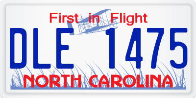 NC license plate DLE1475