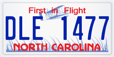 NC license plate DLE1477