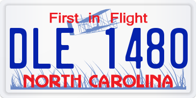 NC license plate DLE1480