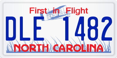 NC license plate DLE1482