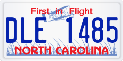 NC license plate DLE1485