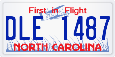 NC license plate DLE1487