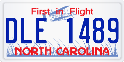 NC license plate DLE1489