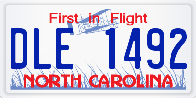 NC license plate DLE1492