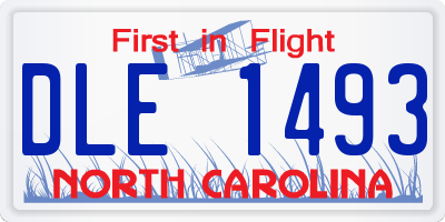 NC license plate DLE1493