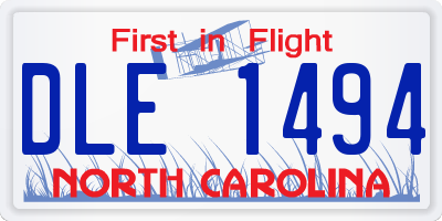 NC license plate DLE1494