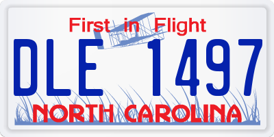 NC license plate DLE1497