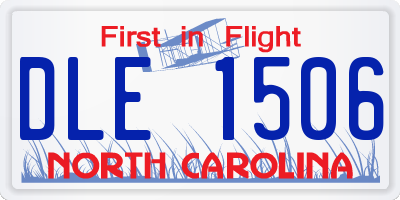 NC license plate DLE1506