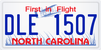NC license plate DLE1507