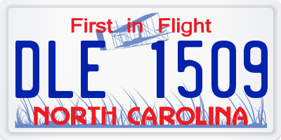 NC license plate DLE1509