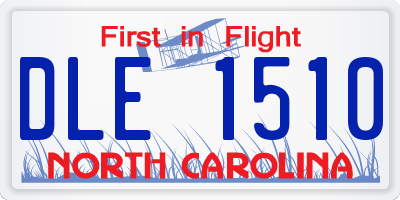 NC license plate DLE1510