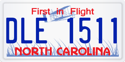 NC license plate DLE1511