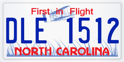 NC license plate DLE1512