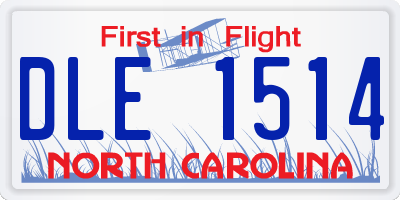NC license plate DLE1514