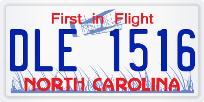 NC license plate DLE1516