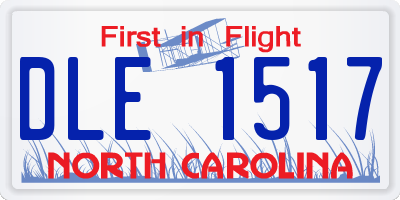 NC license plate DLE1517