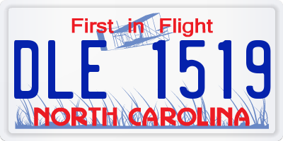 NC license plate DLE1519