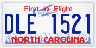 NC license plate DLE1521