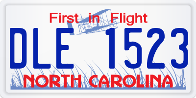 NC license plate DLE1523