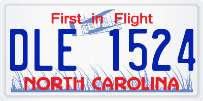NC license plate DLE1524