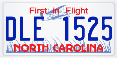 NC license plate DLE1525